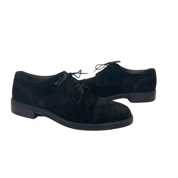 Paola D\'arcano Black Suede Oxford Mens Shoes Size 8.5 Made in Italy main image 4